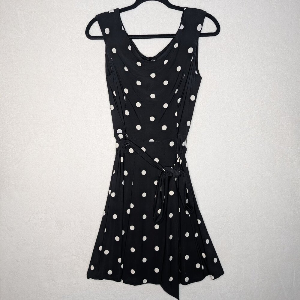 Ralph Lauren Black and White Polka Dot Dress Size 10